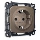 Розетка с заземлением и со шторкой, без рамки Ambrella Volt MO637010 Quant