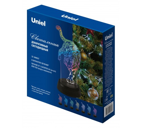 Зверь декоративный ULI-M506 RGB/3AA TIGER/BLACK UL-00008401