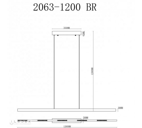 Подвесной светильник iLedex 2063-1200 BR Vision