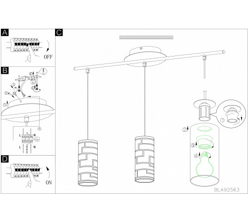 Подвесной светильник Eglo 92563 Bayman