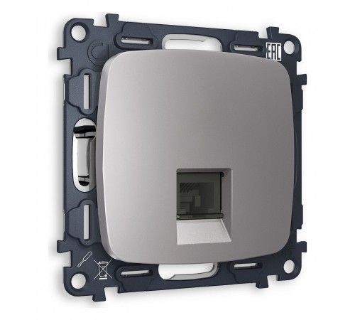 Розетка Ethernet RJ-45 и со шторками, без рамки Ambrella Volt MO512010 Quant