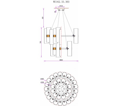 Подвесная люстра Wertmark WE162.33.303 Franka