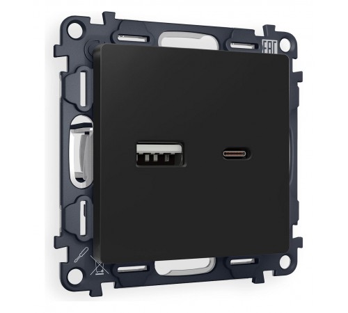 Розетка 2хUSB type A и C без рамки Ambrella Volt MA811010 Quant