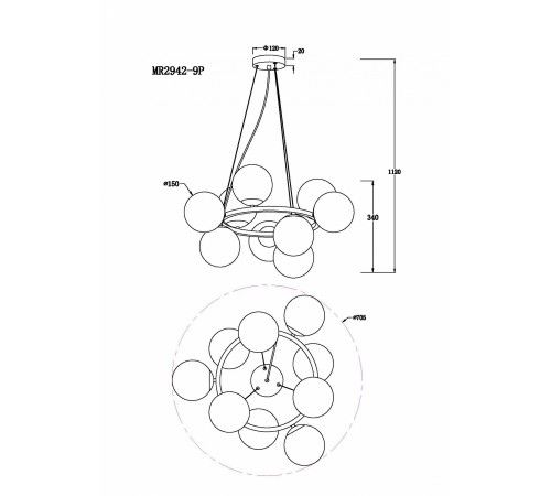 Подвесная люстра MyFar MR2942-9P Pendant