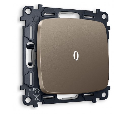 Выключатель проходной одноклавишный с подсветкой без рамки Ambrella Volt MO632035 Quant