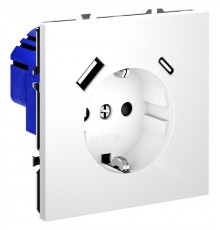 Розетка с заземлением и со шторкой и 2хUSB type A и C, без рамки Voltum VLS040502 S70