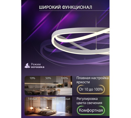 Подвесной светильник Natali Kovaltseva HIGH-TECH LED LAMPS 82055 FINAM