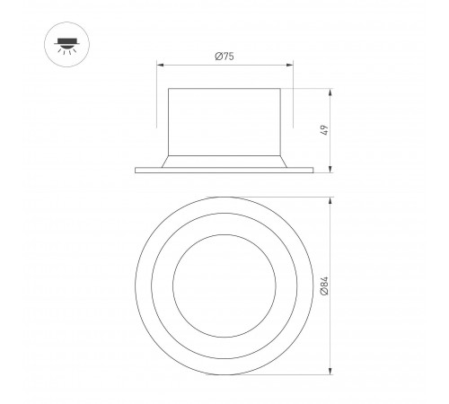 Встраиваемый светильник Arlight 041493 MS-DROP-BUILT