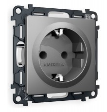 Розетка с заземлением и со шторкой, без рамки Ambrella Volt MA657010 Quant