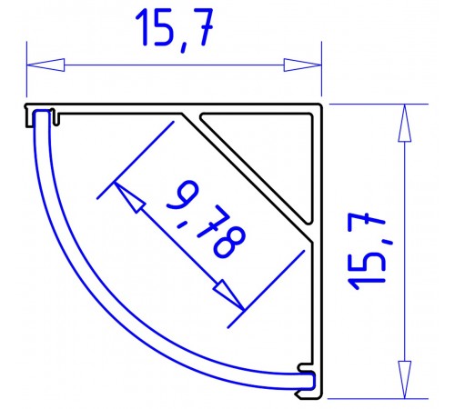 Профиль накладной угловой внутренний Ambrella Light GP2100WH GP