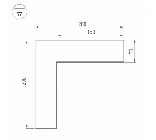 Соединитель угловой L-образный накладной Arlight 030116 S-LUX
