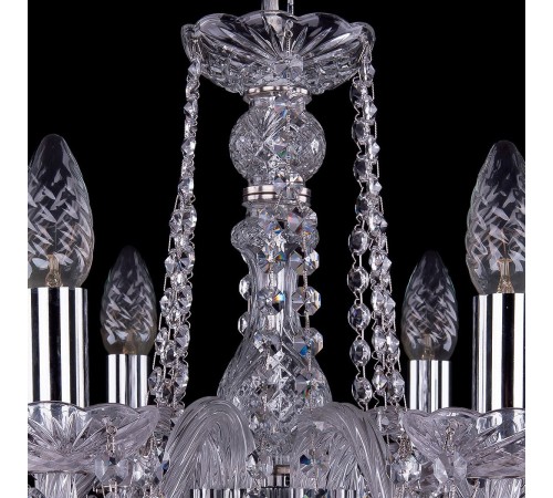 Подвесная люстра Bohemia Ivele Crystal 1402/6/160/Ni/Leafs 1402