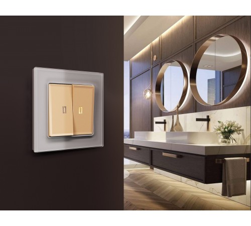 Рамка на 4 поста Ambrella Volt AF330504 Platos Стекло органическое