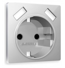Накладка для розетки с заземлением и со шторками и 2хUSB type A Ambrella Volt AP4090 Quant