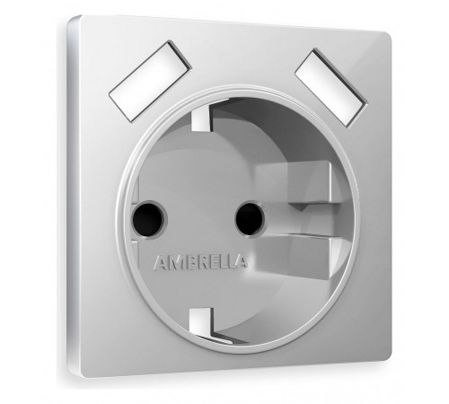 Накладка для розетки с заземлением и со шторками и 2хUSB type A Ambrella Volt AP4090 Quant