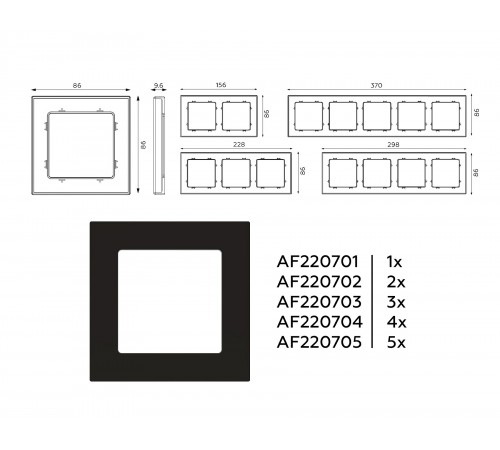Рамка на 1 пост Ambrella Volt AF220701 Techno