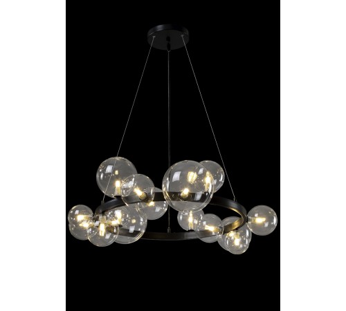 Люстра Crystal Lux AGATA SP15 V2 BLACK/TRANSPARENTE