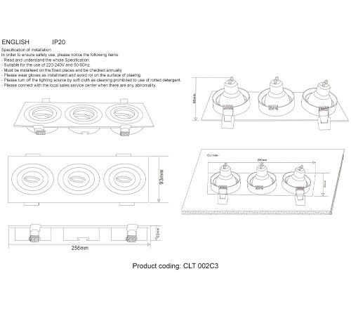 Светильник встраиваемый Crystal Lux CLT 002C3 WH