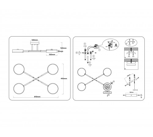 Люстра на штанге Ambrella Light FL516332 FL