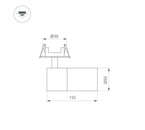 Встраиваемый светильник на штанге Arlight 051796 LGD-ARTEMIS-BUILT-FLAP-R55-12W