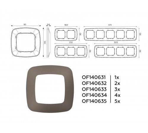 Рамка на 2 поста Ambrella Volt OF140632 Ecta