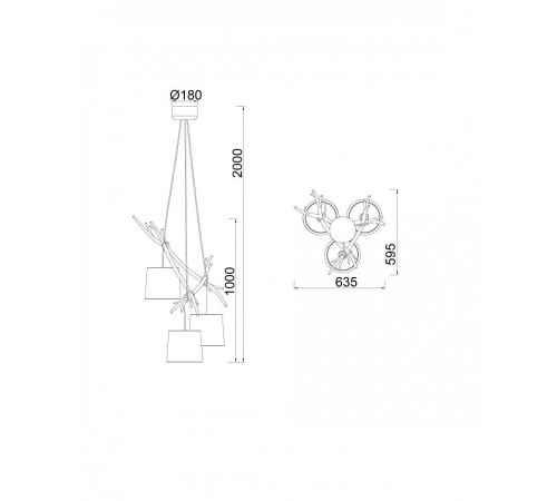 Подвесная люстра Mantra 6176 Sabina