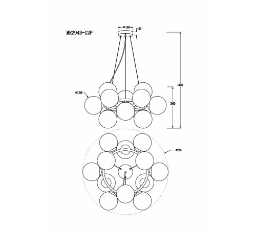 Подвесная люстра MyFar MR2943-12P Pendant