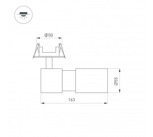 Встраиваемый светильник на штанге Arlight 051796 LGD-ARTEMIS-BUILT-FLAP-R55-12W