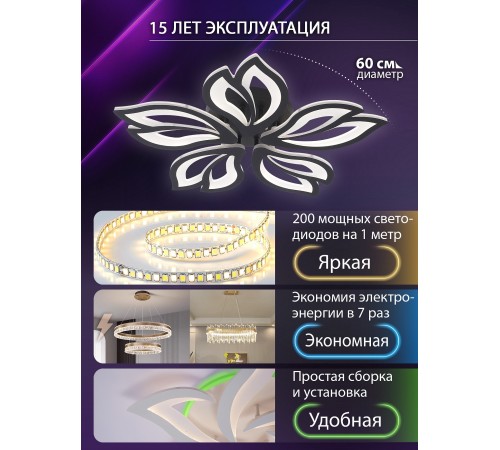 Потолочная люстра Natali Kovaltseva LED LAMPS 81107/5C FORTUNA