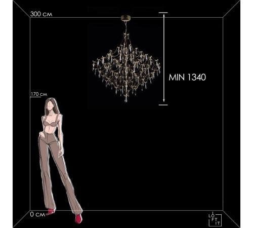 Подвесная люстра Loft it 10259/1000 Gold Asfour Mira