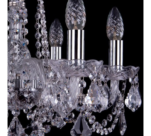 Подвесная люстра Bohemia Ivele Crystal 1402/6/160/Ni/Leafs 1402