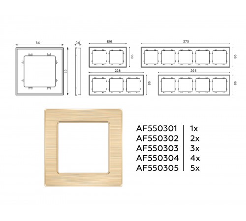 Рамка на 2 поста Ambrella Volt AF550302 Platos Металл
