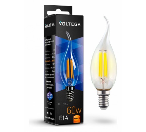 Лампа светодиодная Voltega 7017 Candle wind 6W