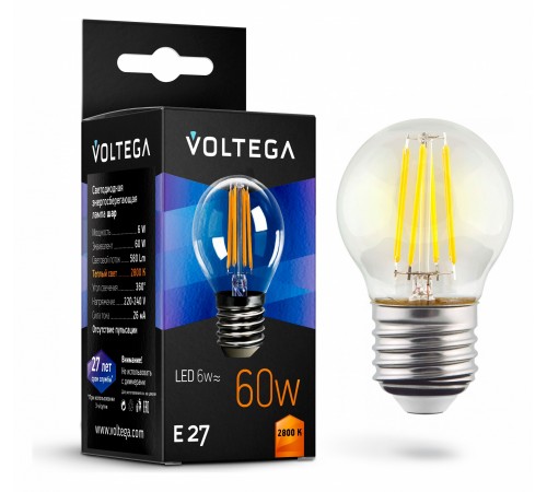 Лампа светодиодная Voltega 7023 Globe E27 6W