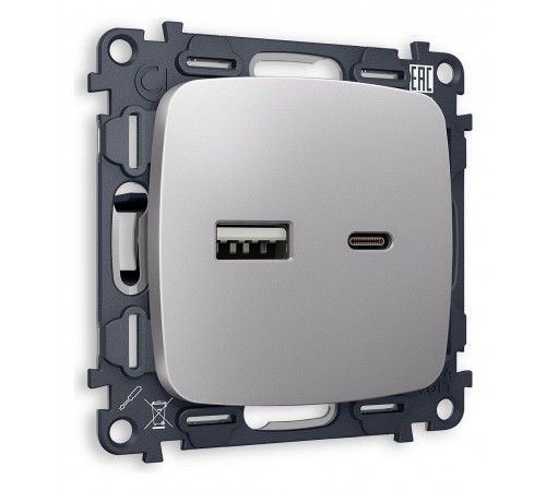 Розетка 2хUSB type A и C без рамки Ambrella Volt MO511010 Quant