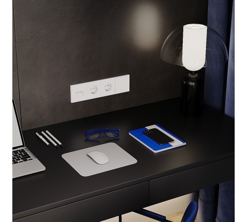 Выключатель двухклавишный без рамки Voltum VLS020102 S70