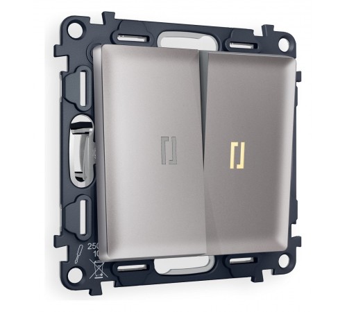 Выключатель двухклавишный с подсветкой без рамки Ambrella Volt MA504010 Quant