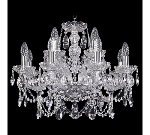 Подвесная люстра Bohemia Ivele Crystal 1411/8+4/195/Ni 1411