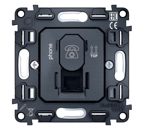 Механизм розетки Ethernet RJ-45 со шторкам Ambrella Volt VM190 Quant