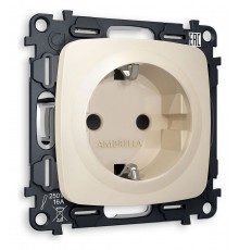 Розетка с заземлением и со шторкой, без рамки Ambrella Volt MO327010 Quant