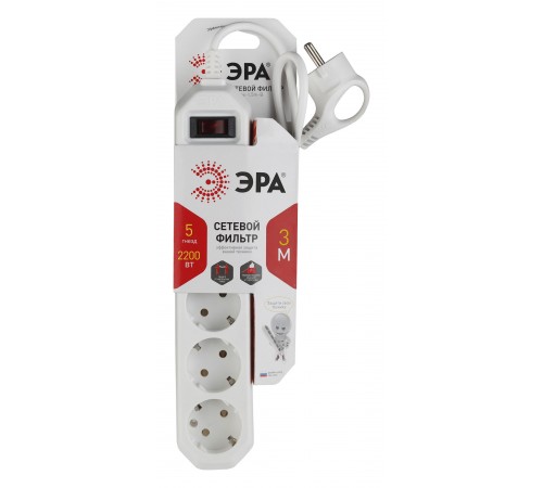 Сетевой фильтр Эра Б0019033 USF-5es-3m-W