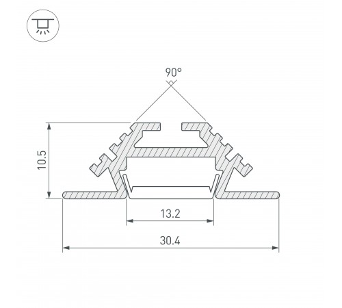 Профиль встраиваемый угловой внутренний Arlight 13212 PHS-V-2000 ANOD