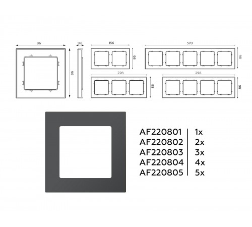 Рамка на 1 пост Ambrella Volt AF220801 Techno