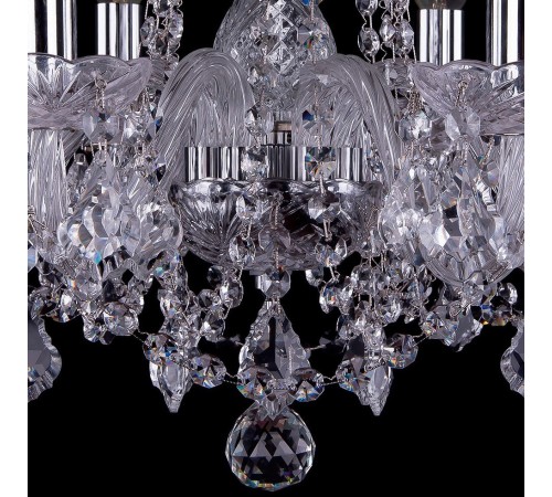 Подвесная люстра Bohemia Ivele Crystal 1402/6/160/Ni/Leafs 1402