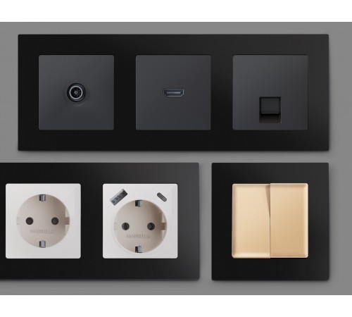 Рамка на 2 поста Ambrella Volt AF220702 Techno