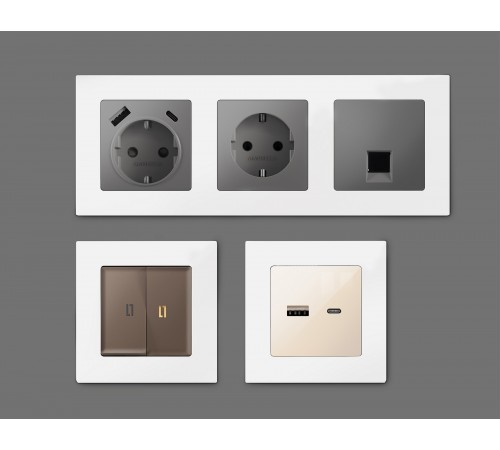 Рамка на 1 пост Ambrella Volt AF220121 Techno