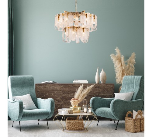 Подвесная люстра Indigo 12027/18P Brass Brina