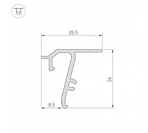 Профиль для установки натяжных потолков с теневым зазором Arlight 040704 STRETCH