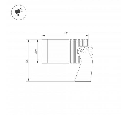 Светильник на штанге Arlight 038174 KT-WATER