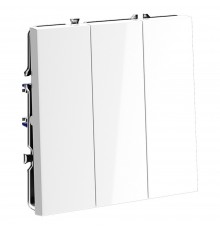 Выключатель трехклавишный без рамки Voltum VLS030101 S70